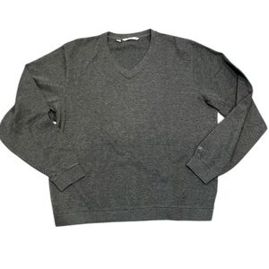 Cutter & Buck XL Gray Ribbed V-Neck Sweater